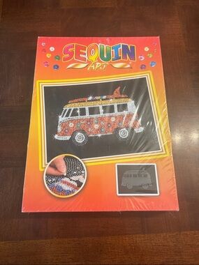 Sequin Art Craft Box Bus